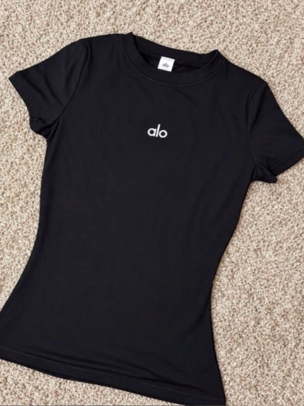 ALO Yoga Black Short Sleeve Logo Tee